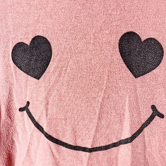 2/$30 Wildfox Hearts Eyes Sweatshirt Peach XS - Picture 4 of 6